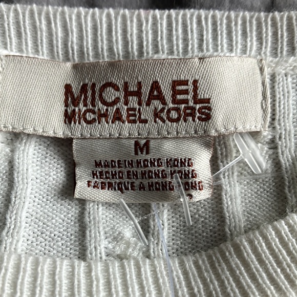 NWT Michael Kors Cotton Blend Baby Cable Long Sleeve Sweater, size M - Picture 3 of 5